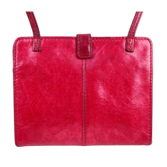 Hobo International DARK PINK GENUINE LEATHER X-BODY ORGANIZER SHOULDER BAG PURSE - Picture 5 of 14